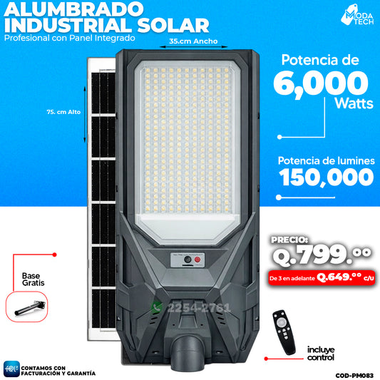 Alumbrado Solar Industrial de 6,000 Watts ☀️☀️