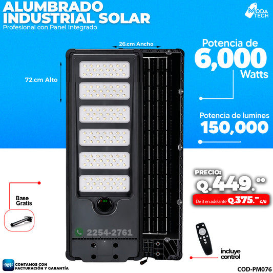 Alumbrado Solar Industrial de 6,000 Watts ☀️☀️