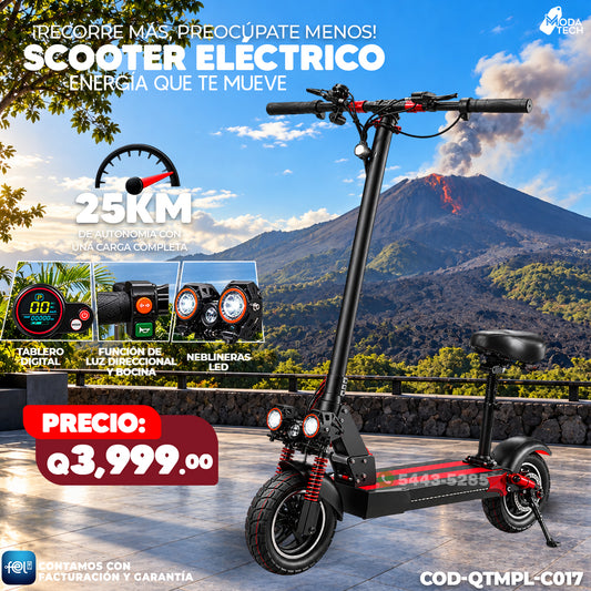 🛴⚡ Scooter Eléctrico con Asiento 🪑 | Tablero Digital 📟 | Neblineras LED 💡
