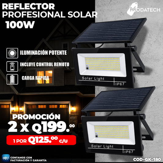 Reflectores Solares con Panel Integrado 100 Watts 🌞