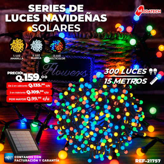 Luz Navideña color Multicolor de 300 Luces/ 15 Metros 🎇✨
