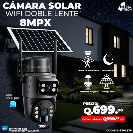 Cámara Solar Wifi de 8 MPX 🔥