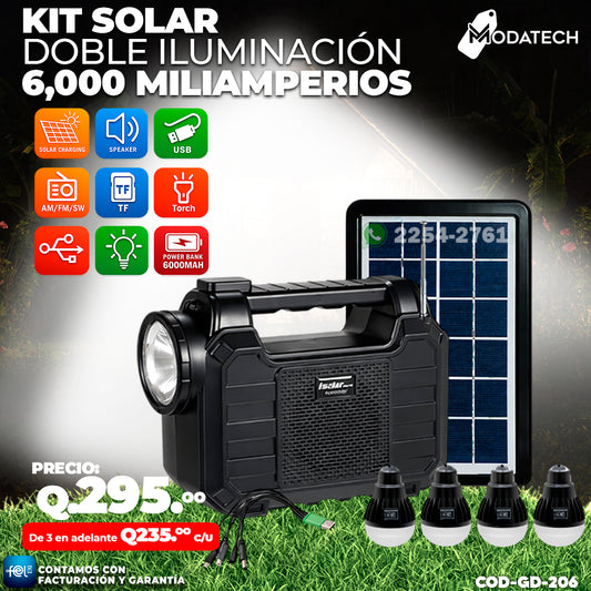Kit Solar de Doble Iluminación de 6,000 mah 🔋☀️