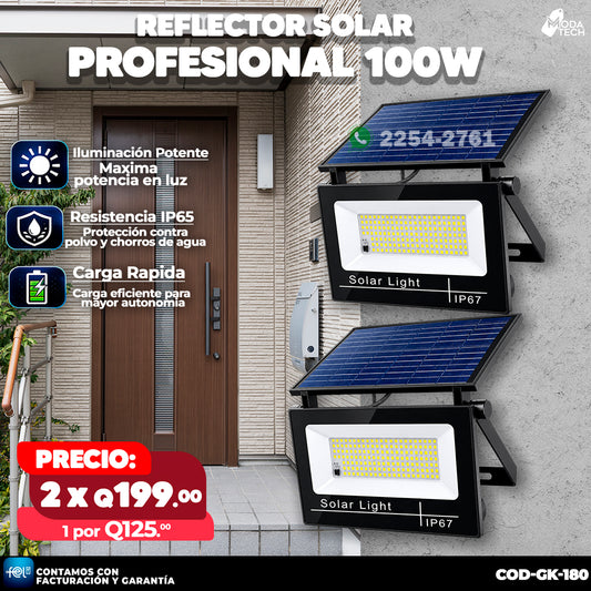Reflectores Solares con Panel Integrado 100 Watts 🌞