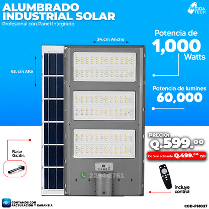Alumbrado Solar Industrial de 1,000 Watts ☀️