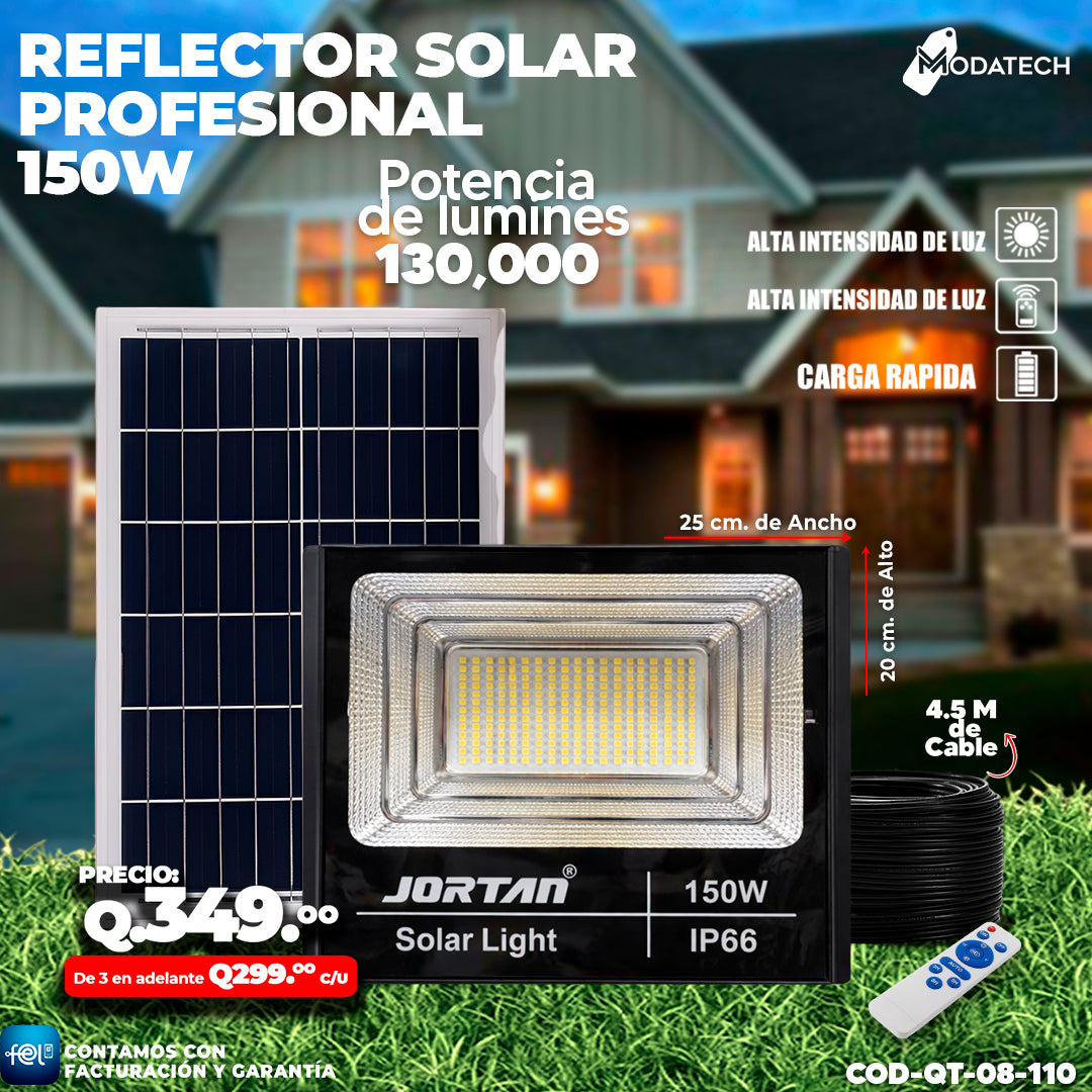 💡 Reflector Solar Profesional Jortan e 150 Watts ☀️
