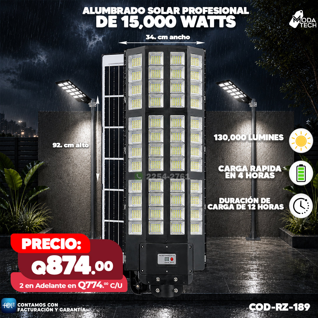 Alumbrado Solar de 15,000 Watts ☀️