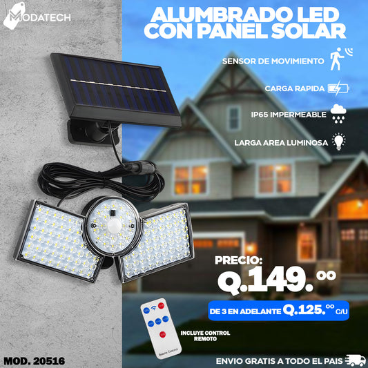 Alumbrado Solar con panel solar y cable de 5m