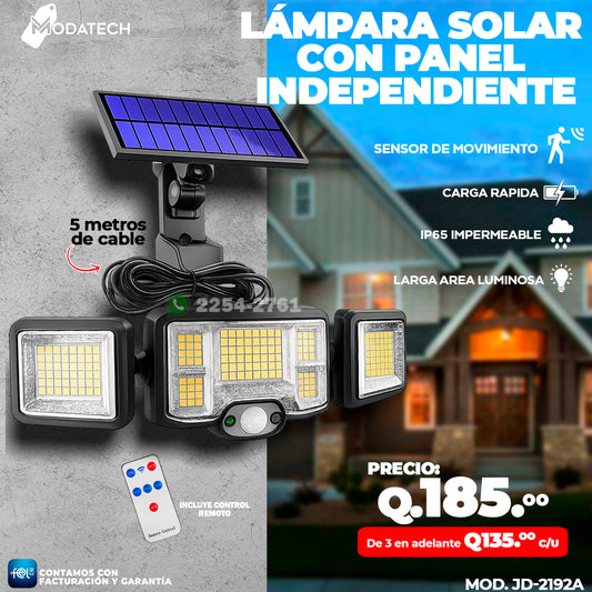 Lámpara Solar con panel Independiente 🙂‍↕️
