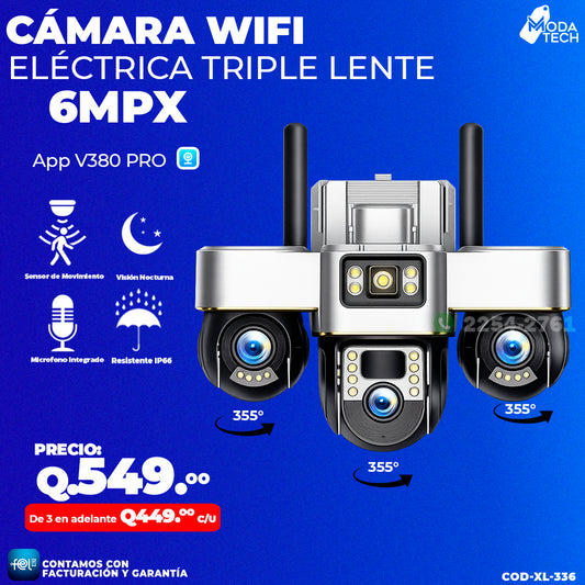 Cámara Triple Lente de 6MPX 🚶♂️