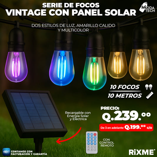 ☀️ Serie de Focos Vintage Solares