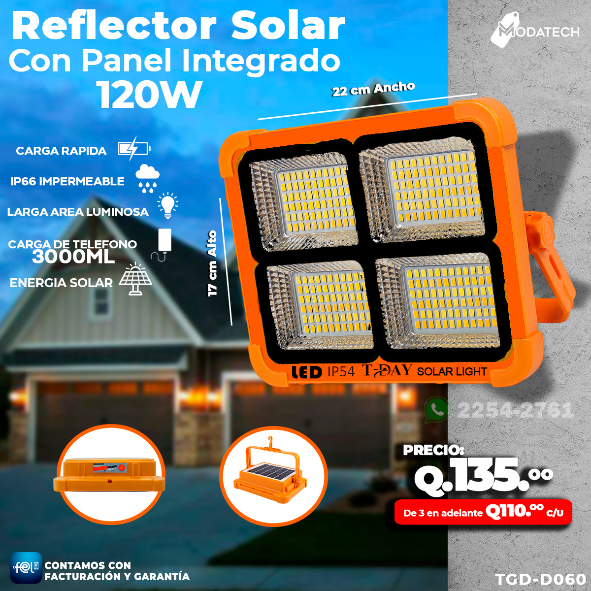 Reflector Solar  - 120 watts
