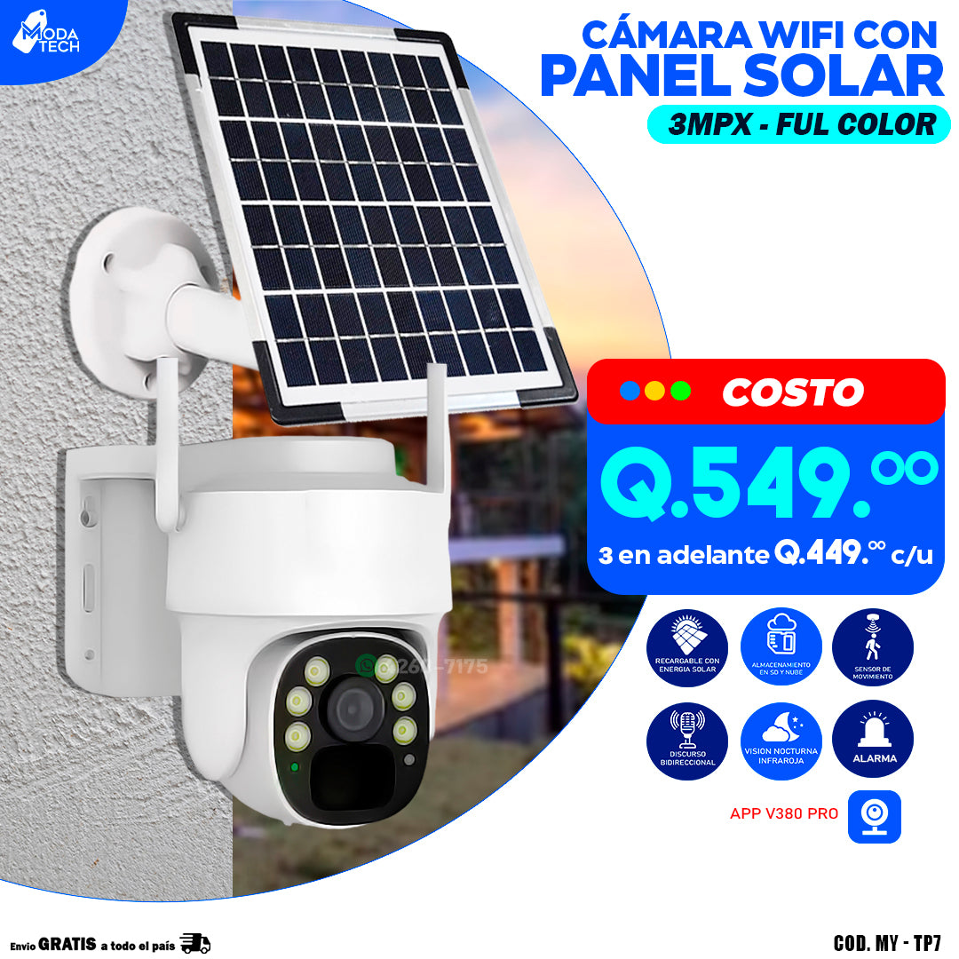 Cámara Wifi Solar 3mpx - Estilo Robot