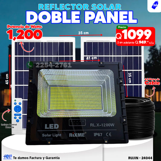 🔆 Reflector Solar Doble Panel de 1200 Watts 🔋☀️