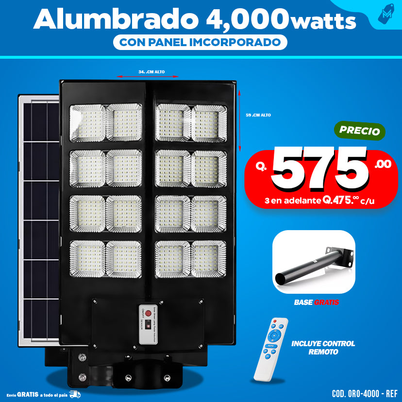 Alumbrados Solares Profesionales de 4,000 5,000 6,000 watts