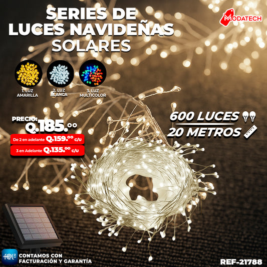 Luz Navideña color Blanco de 600 Luces/ 20 Metros 🎇✨