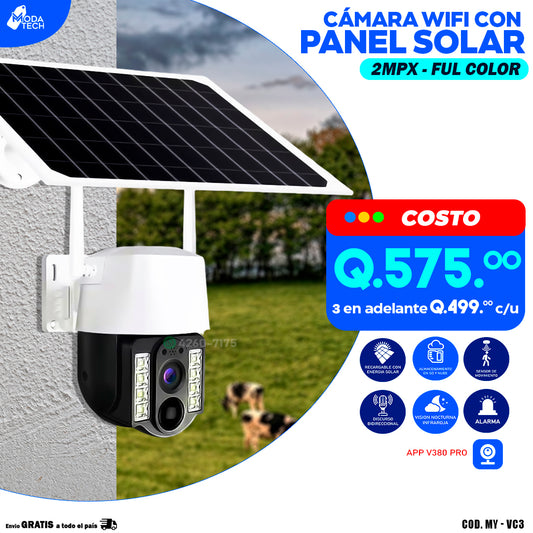 Cámara Wifi con Panel Solar 2mpx