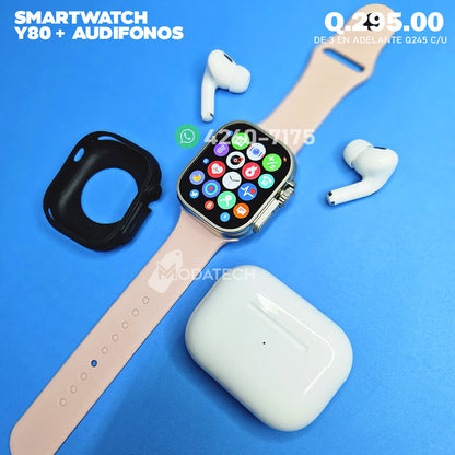 Smartwatch Y80 + Audifonos