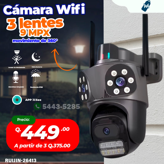 Cámara Wi-fi 3 lentes 9MPX 26413