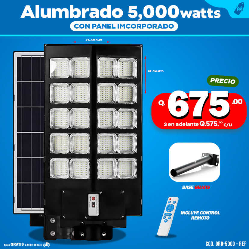 Alumbrados Solares Profesionales de 4,000 5,000 6,000 watts