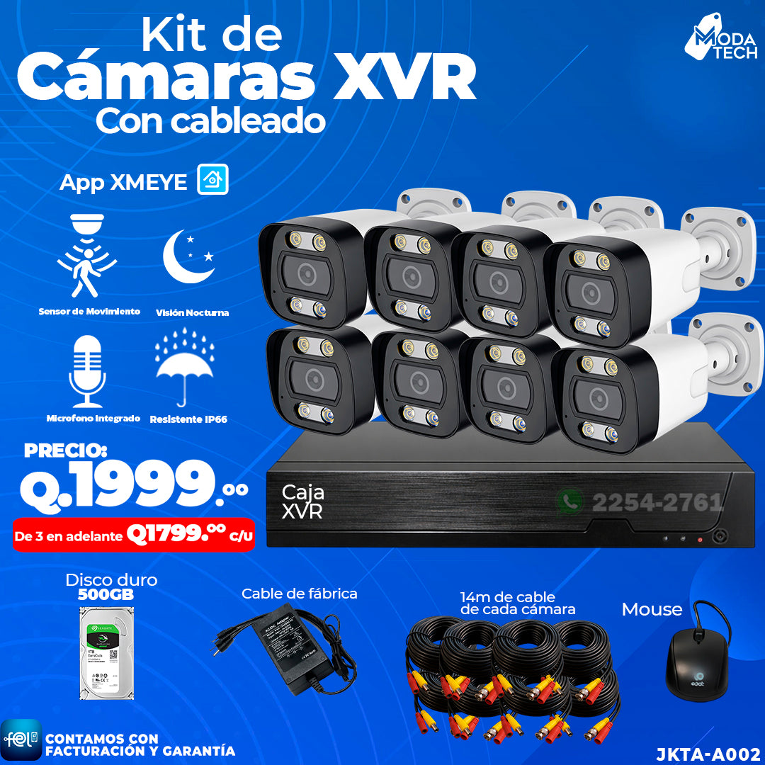Combo de Cámaras XVR de 8 Cámaras ✨🔦