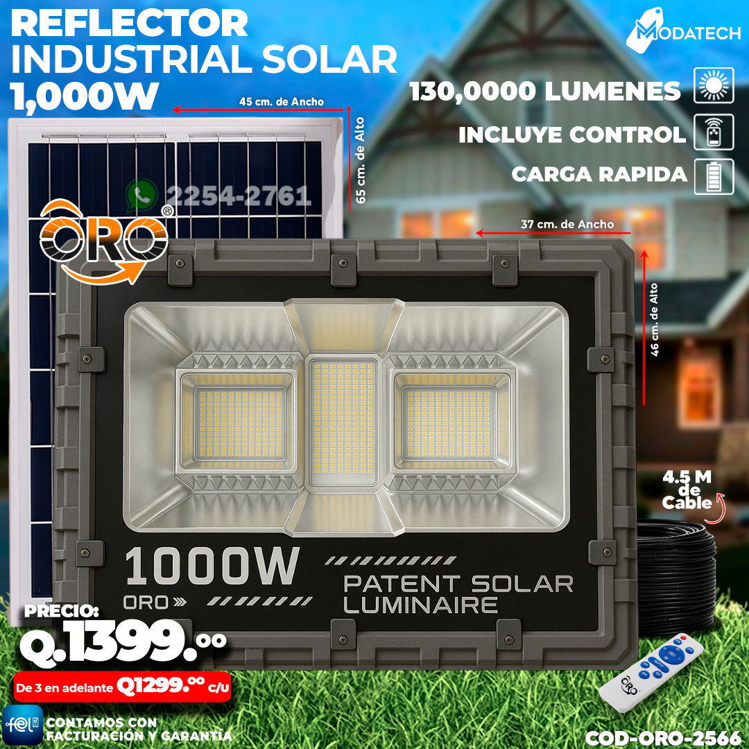 ☀️ Reflector Industrial Solar de 1,000 Watts - ORO ☀️