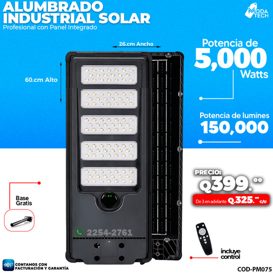 Alumbrado Solar Industrial de 5,000 Watts ☀️☀️