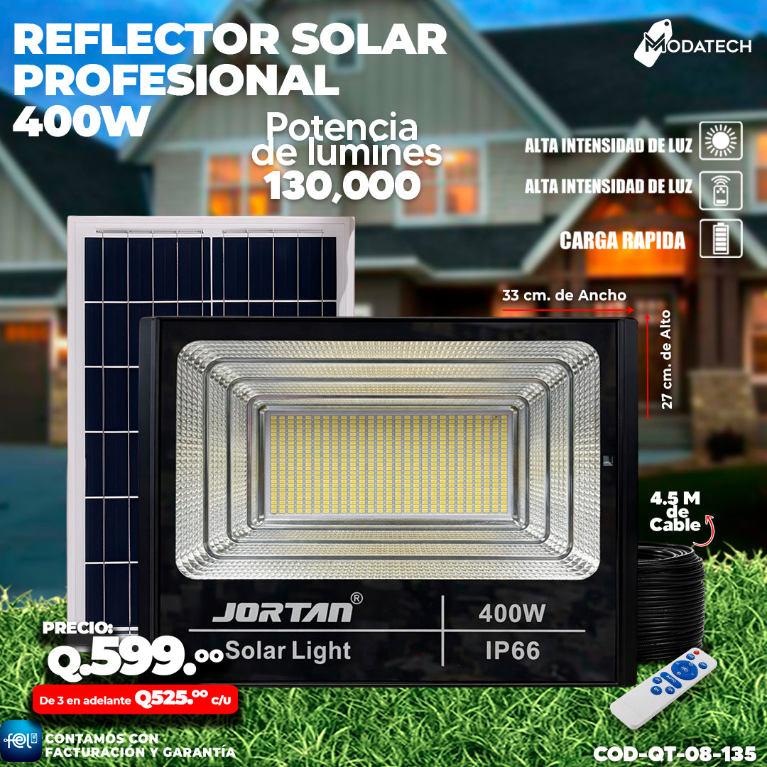 💡 Reflector Solar Profesional Jortan e 400 Watts ☀️
