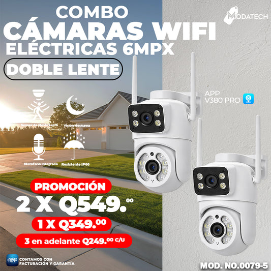 Cámaras Electricas Doble Lente 6MPX - Marca ORO🎥