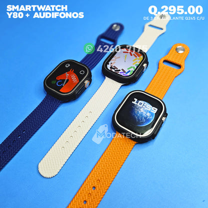 Smartwatch Y80 + Audifonos