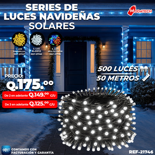 Luz Navideña color Blanco de 500 Luces/ 50 Metros 🎇✨