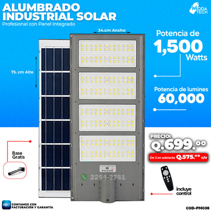 Alumbrado Solar Industrial de 1,500 Watts ☀️