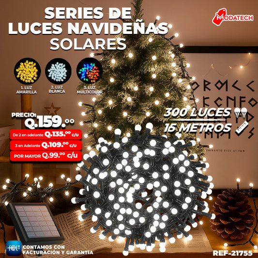 Luz Navideña color Blanco de 300 Luces/ 15 Metros 🎇✨