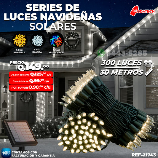 Luz Navideña color Blanco de 300 Luces/ 30 Metros 🎇✨