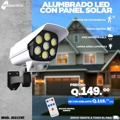 Alumbrado led estilo camara con panel solar incorporado