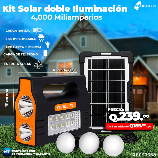 Kit de iluminación Solar de 4000 mah