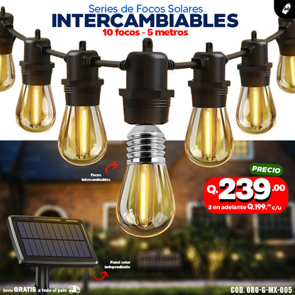 Focos Vintage Solares intercambiables