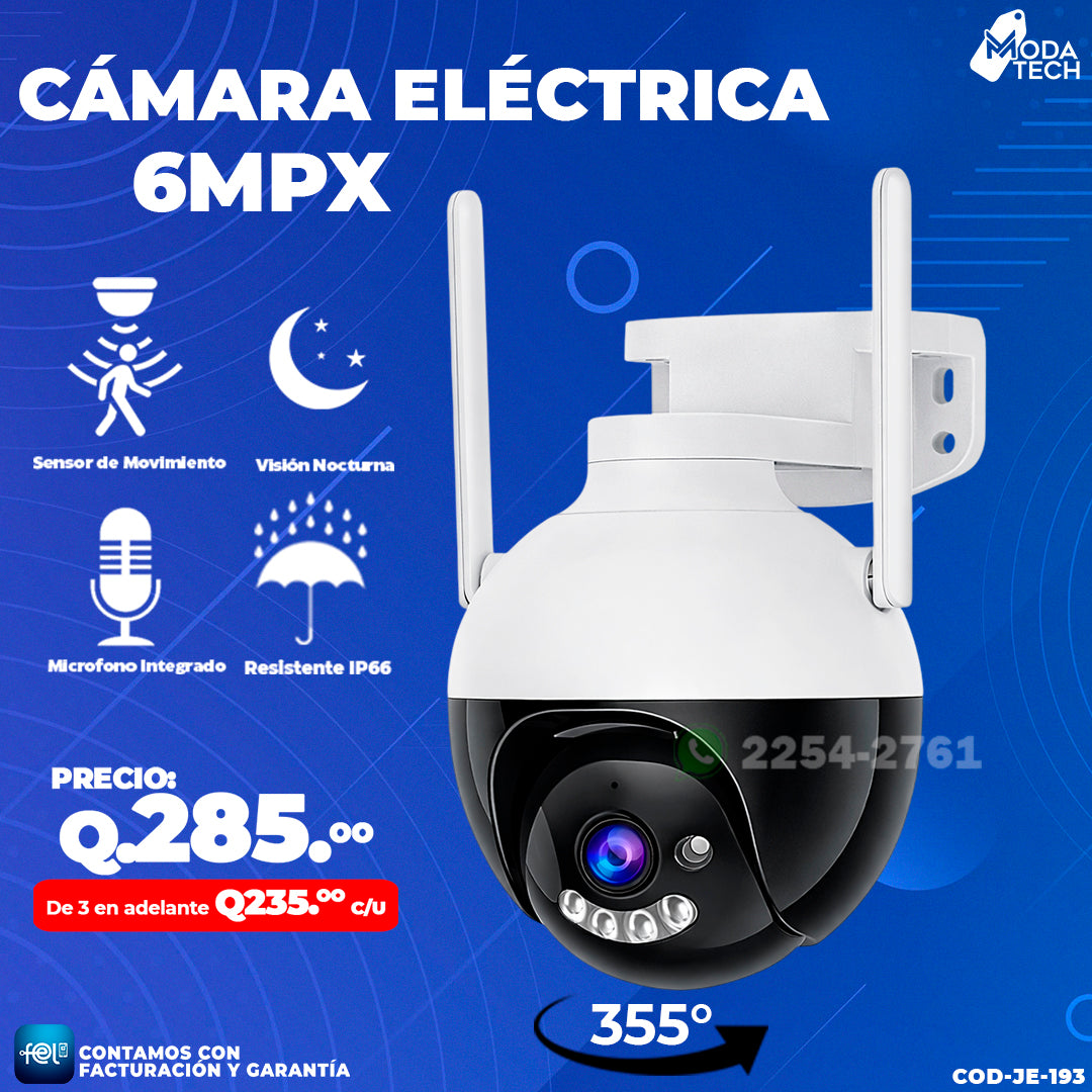 Cámara Wi-fi 1 lente 6MPX 🌙🌙