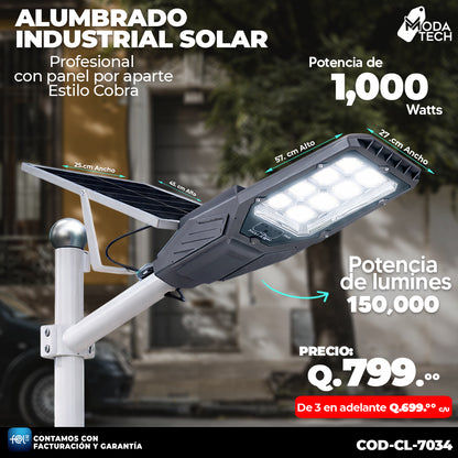 💡 Alumbrado Solar Profesional Estilo Cobra 1,000 Watts 💡