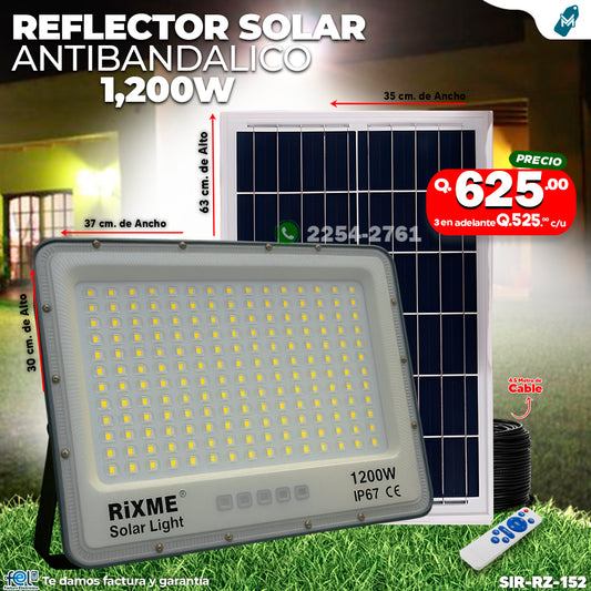 Reflector Industrial Solar Antibandálico de 1,200 Watts 🔆💪🌞