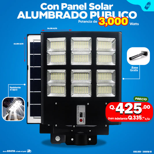 Alumbrado Solar de 3,000 watts pequeño