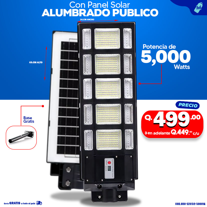 Alumbrados Solares Publicos de 5000 watts