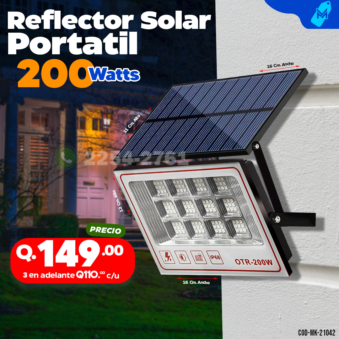 Reflector Solar Portatil - 200 watts