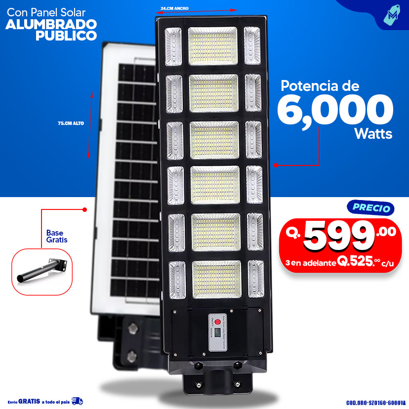 Alumbrados Solares Publicos de 6000 watts