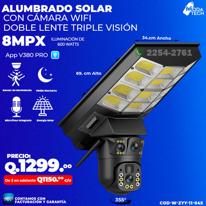 Alumbrado Solar con Cámara Solar Wifi 💡