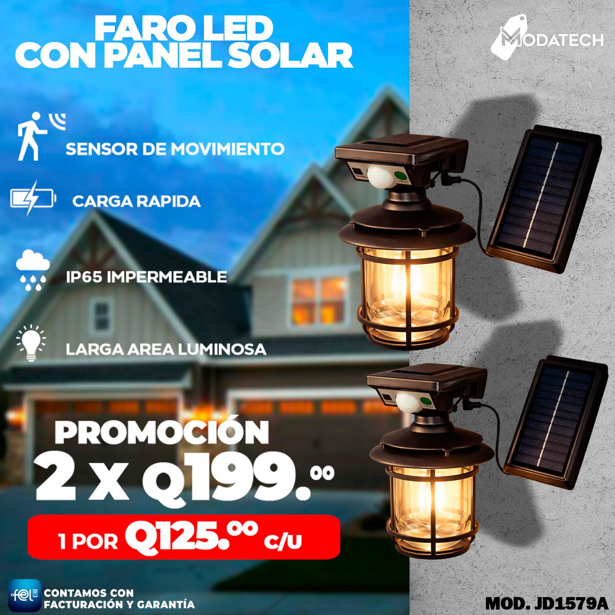 Farol Solares con Panel Independiente ☀️