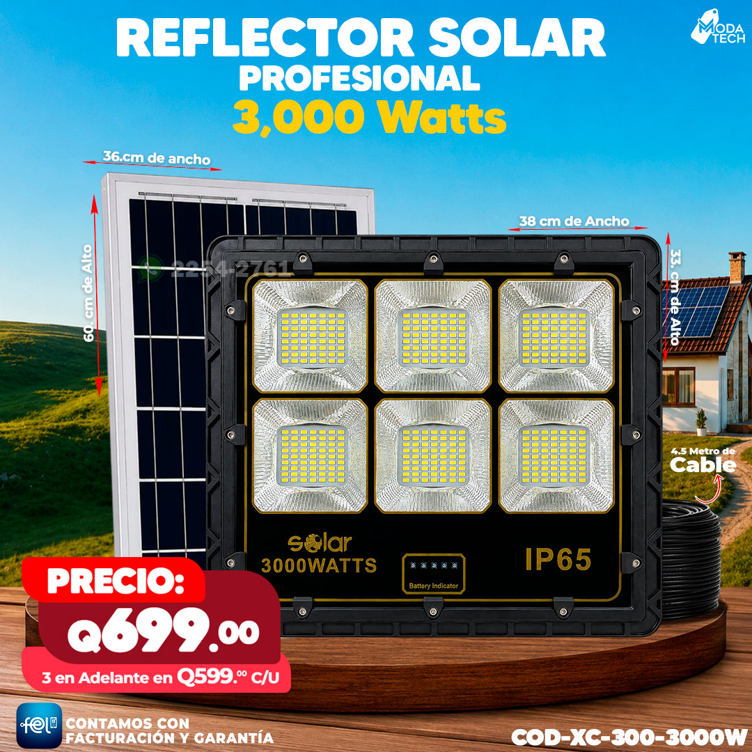 Reflector Solar de Vidrio de 3,000W 🔆🔆
