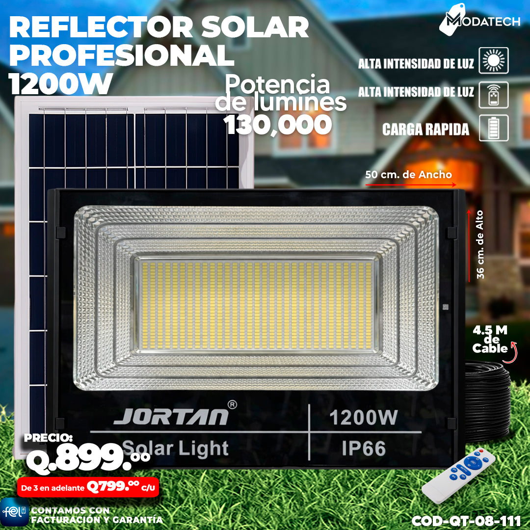 💡 Reflector Solar Profesional Jortan e 1,200 Watts ☀️
