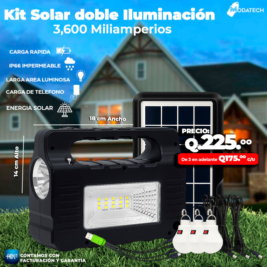 Kit de iluminación Solar de 3600 mah
