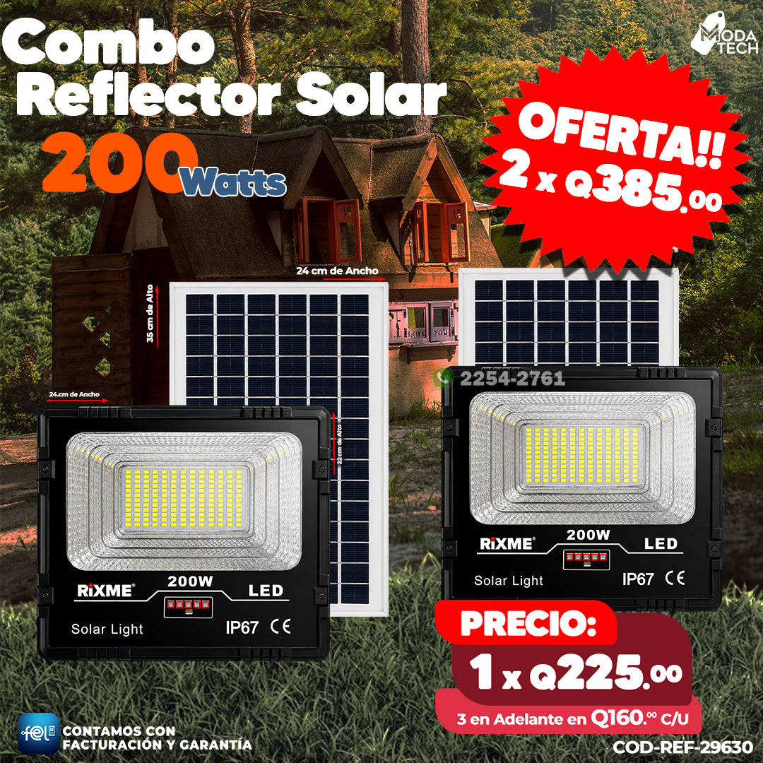 Reflectores Solares LED 200W con Panel Solar Externo ☀️🔋